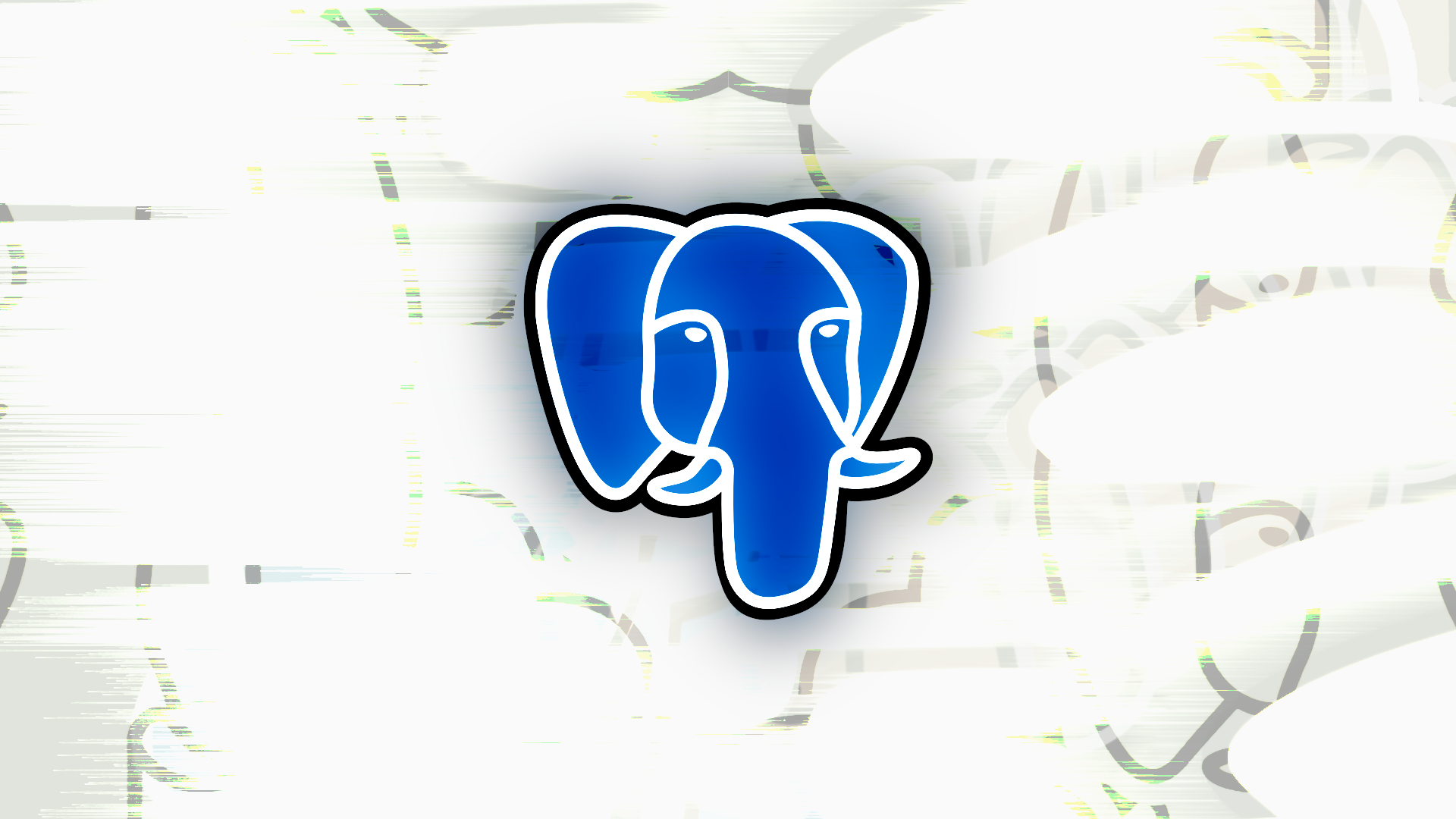 Cover art for this post, showing a distorted bright background, with a blooming PostgreSQL logo on the front